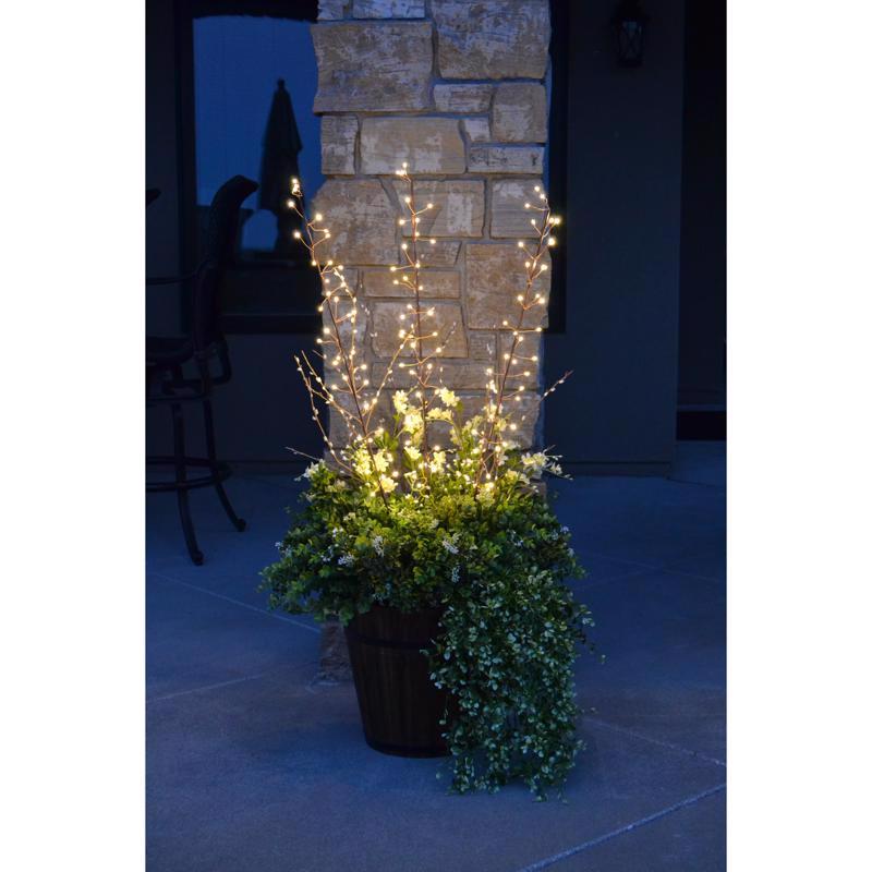 Celebrations LED Warm White Lighted Branches 38 in. Yard Decor, Pack of 6