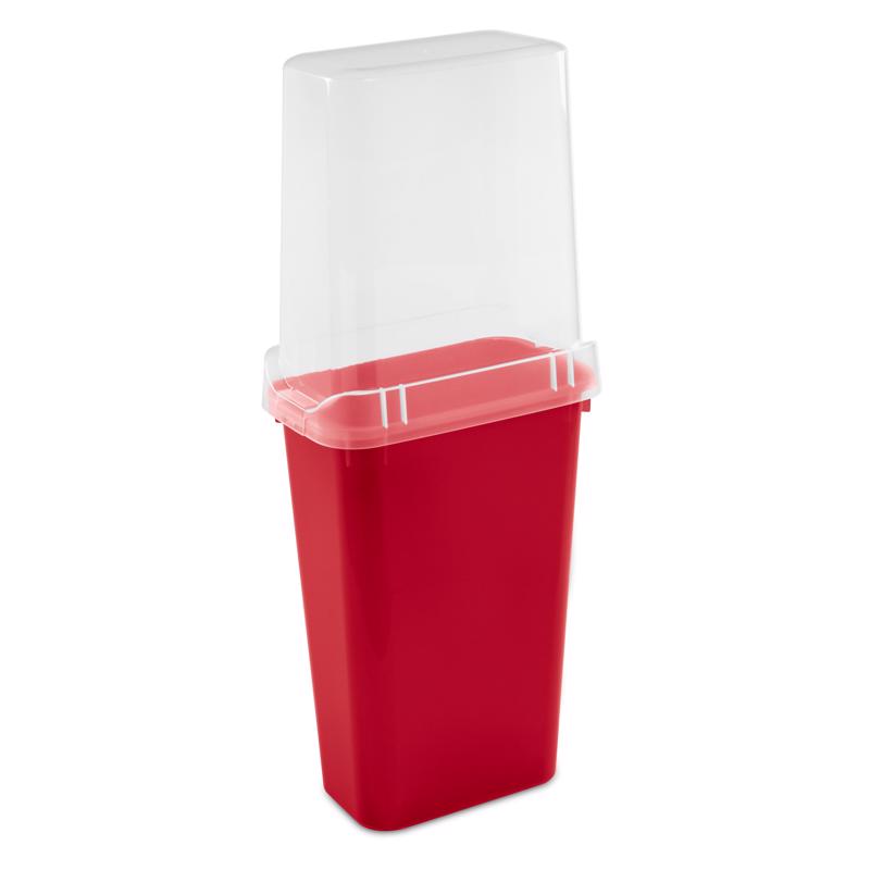 Sterilite 40 in. Clear/Red Wrapping Paper Storage Container 41.25 in. H X 10.88 in. W X 17.75 in. D, Pack of 4