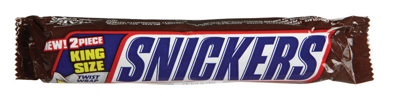 Snickers King Size Milk Chocolate, Peanuts, Caramel, Nougat Candy Bar 3.29 oz, Pack of 24