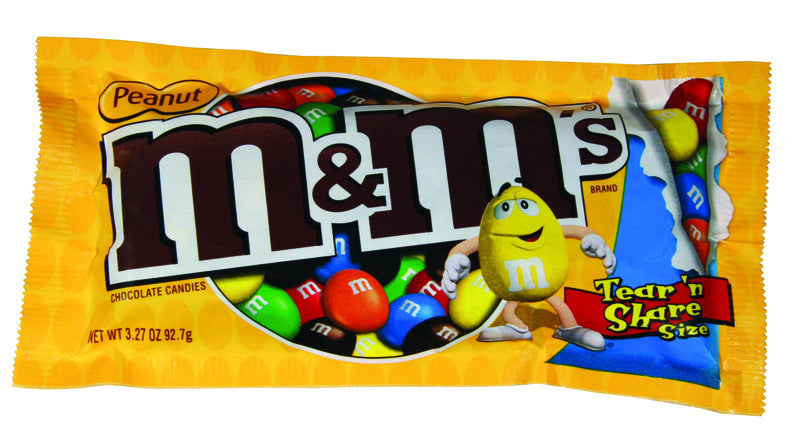 M&M's Peanut Chocolate Candies 3.27 oz, Pack of 24