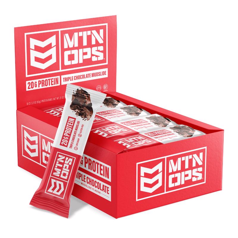 MTN OPS Performance Triple Chocolate Protein Bar 2 oz Packet, Pack of 10