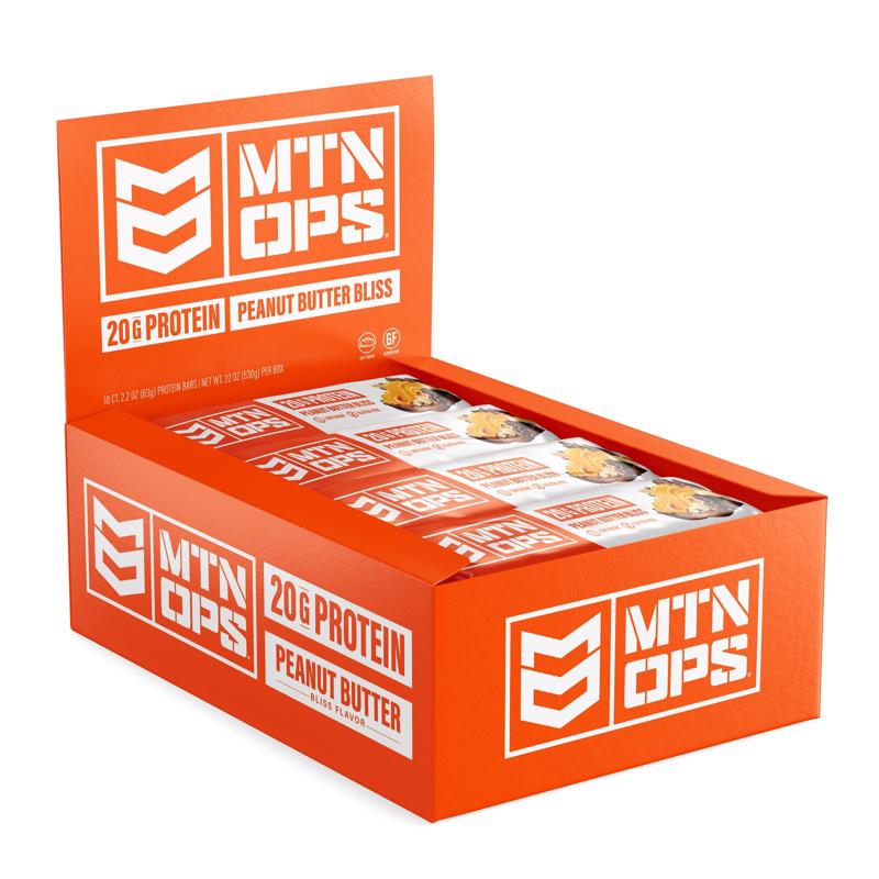 MTN OPS Performance Peanut Butter Protein Bar 2 oz Packet, Pack of 10