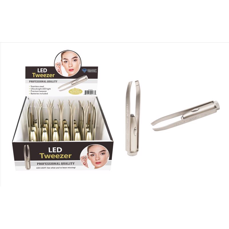 Diamond Visions Assorted LED Tweezers 1 pk, Pack of 24