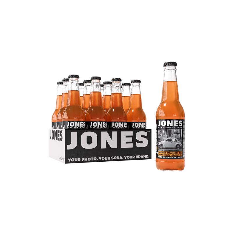 Jones Soda Orange & Creme Cane Sugar Soda 12 oz 1 pk, Pack of 24