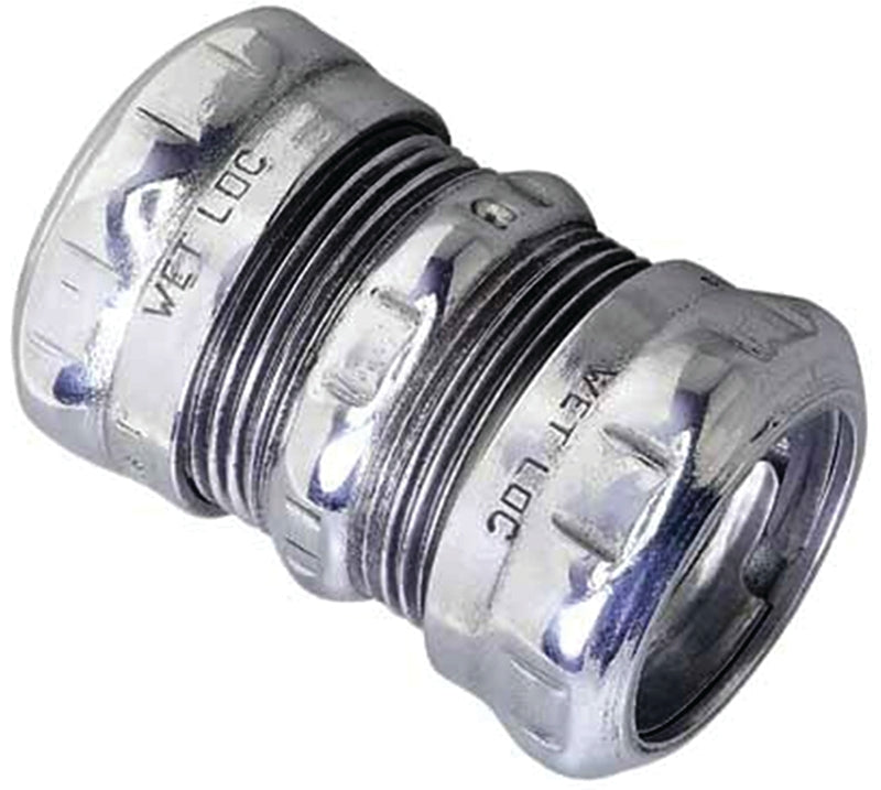 Halex 62615 EMT Raintight Coupling, 1-1/2 in Compression, Steel, Each, Pack of 2