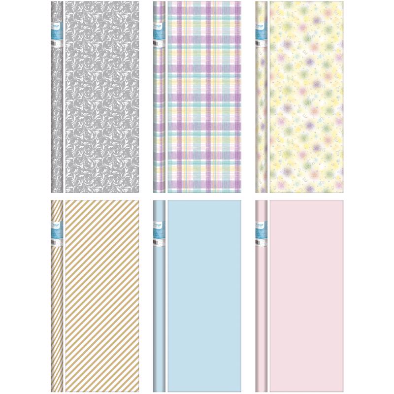 Paper Images Assorted Baby/Wedding Gift Wrap, Pack of 64