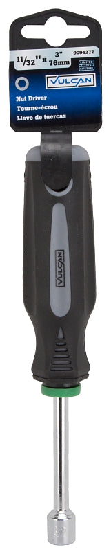 Vulcan MC-SD34 Nut Driver, 11/32 in Drive, 7 in OAL, Cushion Grip Handle, Gray/Black Handle, 3 in L Shank