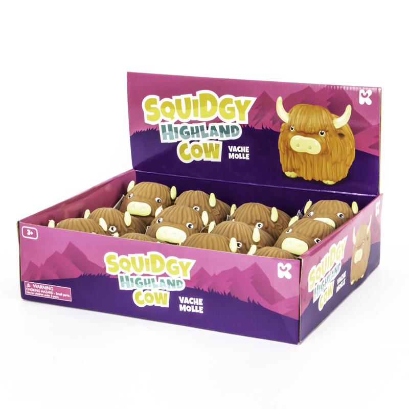 Keycraft Squidgy Highland Cow Brown, Pack of 12