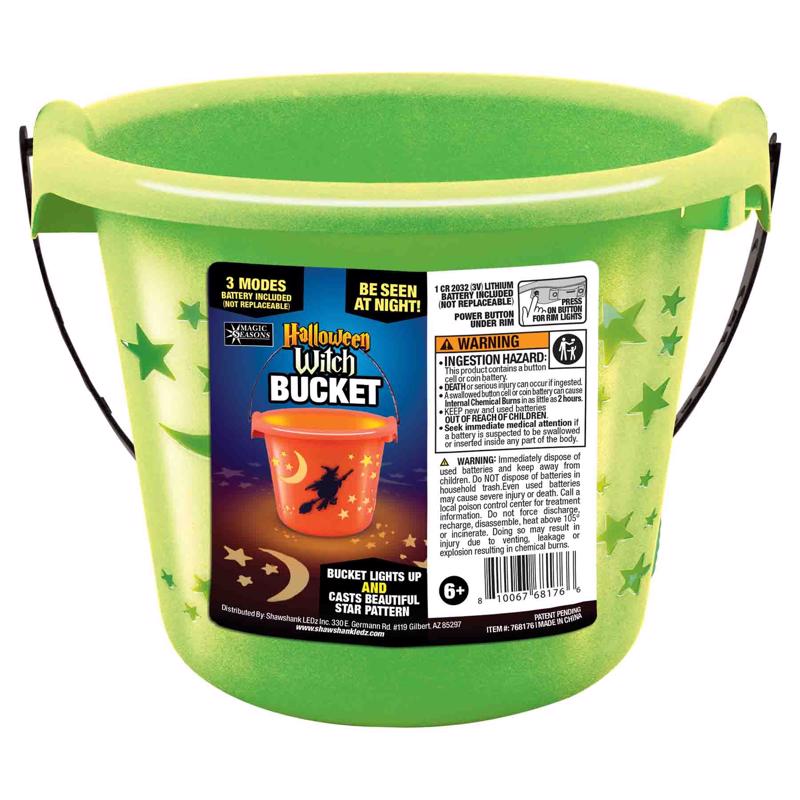 Shawshank LEDz Light Up Witch Bucket Bucket 1 pk, Pack of 12