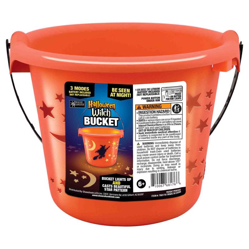 Shawshank LEDz Light Up Witch Bucket Bucket 1 pk, Pack of 12
