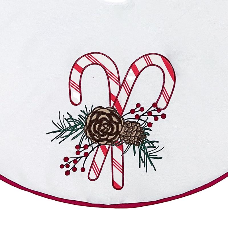 Celebrations Home White Candy Cane Tree Skirt, Pack of 4