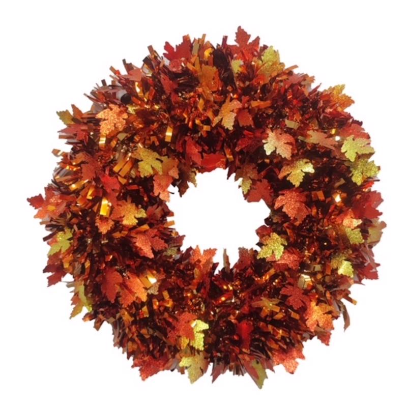 FC Young 17 in. Harvest Maple Leaf Wreath, Pack of 6