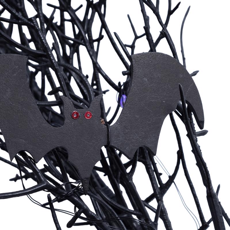 Celebrations Purple 50 ct 9 ft. LED Prelit Black Twig Garland, Pack of 6
