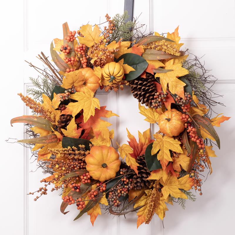 Celebrations 24 in. Unlit Fall Wreath, Pack of 4