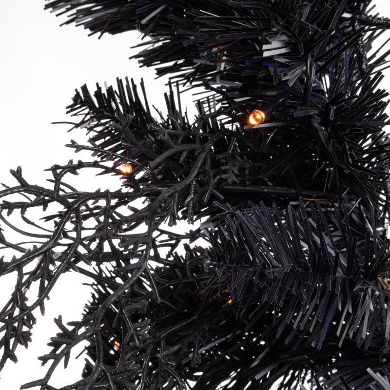 Celebrations Orange/Purple 65 ct 24 in. LED Prelit Black Spider Wreath, Pack of 4