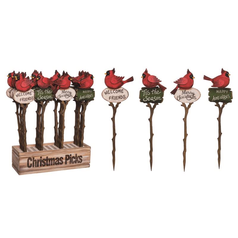 Transpac Multicolored Cardinal Plant Stake 13 in., Pack of 24