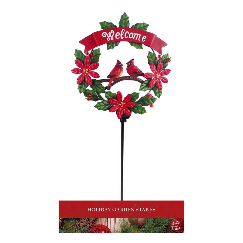 Alpine Warm White Holiday Garden Stakes 42 in. Pathway Decor, Pack of 12