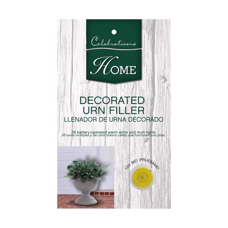 Celebrations 22 ft. L Prelit Decorated Urn Filler, Pack of 8