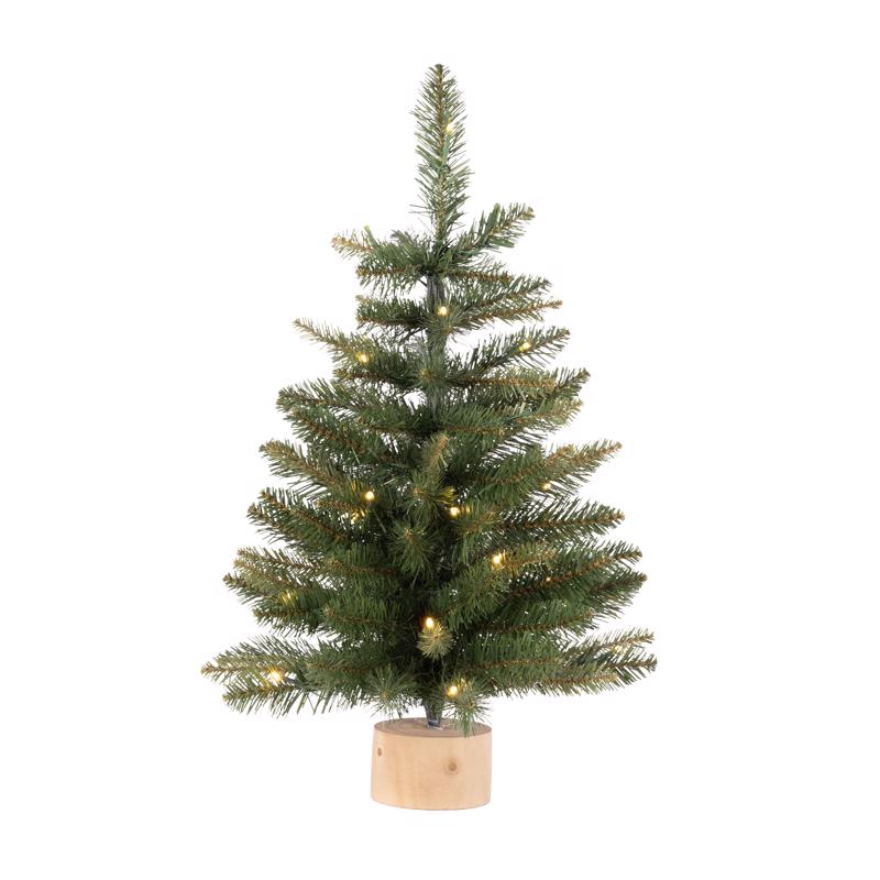 Celebrations 2 ft. Slim LED 35 ct Table Tree with Wood Base Color Changing Christmas Tree, Pack of 4