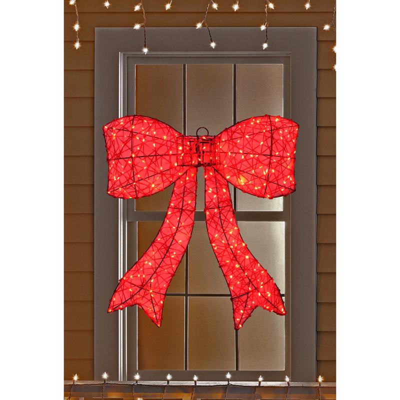 Sienna LED Red Bow 23.6 in. Hanging Decor