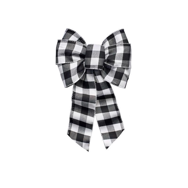 Holiday Trims Assorted Plaid Wired Christmas Bow 14 in., Pack of 12