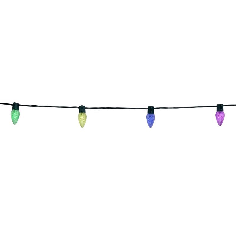 Celebrations Platinum LED C9 RGBW 50 ct String Smart-Enabled Christmas Lights 32.67 ft.