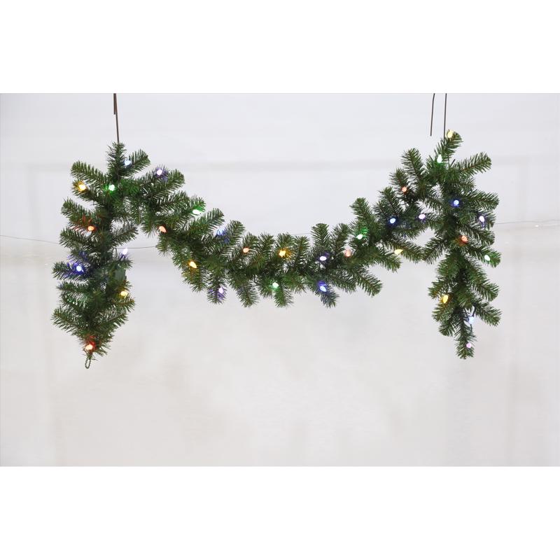 Celebrations 6 ft. L LED Prelit Multicolored LED and Multi-Function Northern Pine Garland, Pack of 12