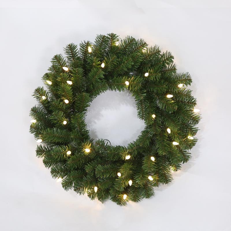 Celebrations 24 in. D LED Prelit Multicolored LED and Multi-Function Northern Pine Wreath, Pack of 12