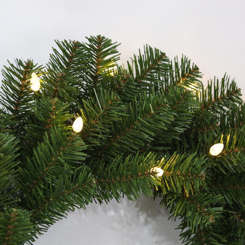 Celebrations 24 in. D LED Prelit Multicolored LED and Multi-Function Northern Pine Wreath, Pack of 12