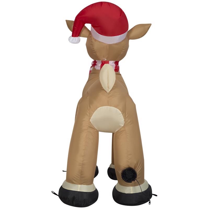Rudolph Airblown Christmas Inflatable Rudolph the Red-Nosed Reindeer in Santa Hat and Scarf 42 in. I