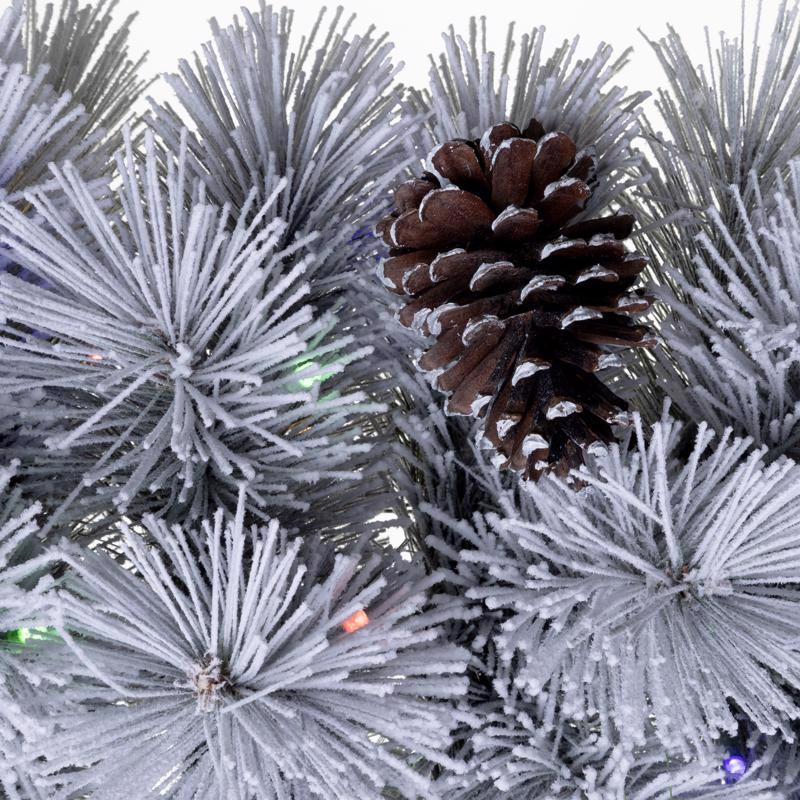 Celebrations Home 24 in. D X 2 ft. L LED Prelit Multicolored Snowy Scotch Pine Teardrop Garland, Pack of 8