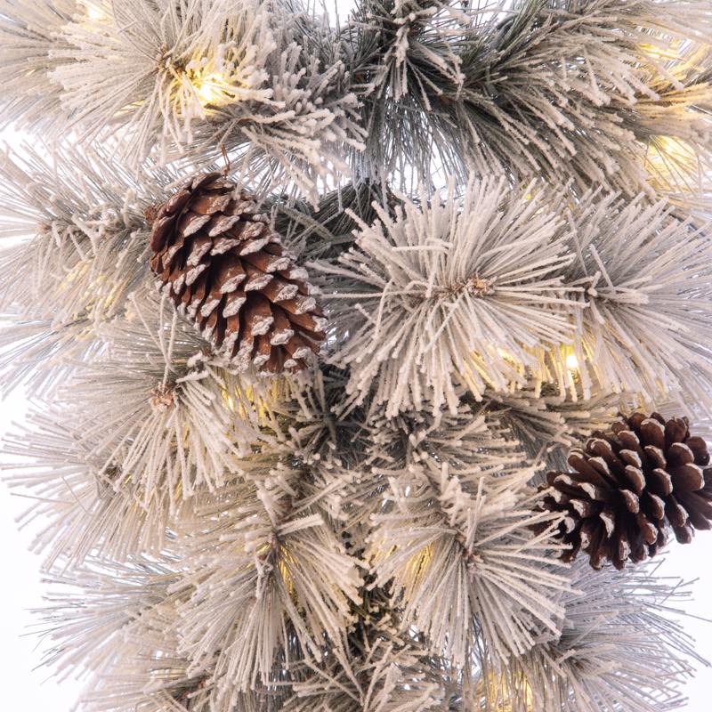 Celebrations Home 24 in. D X 2 ft. L LED Prelit Multicolored Snowy Scotch Pine Teardrop Garland, Pack of 8