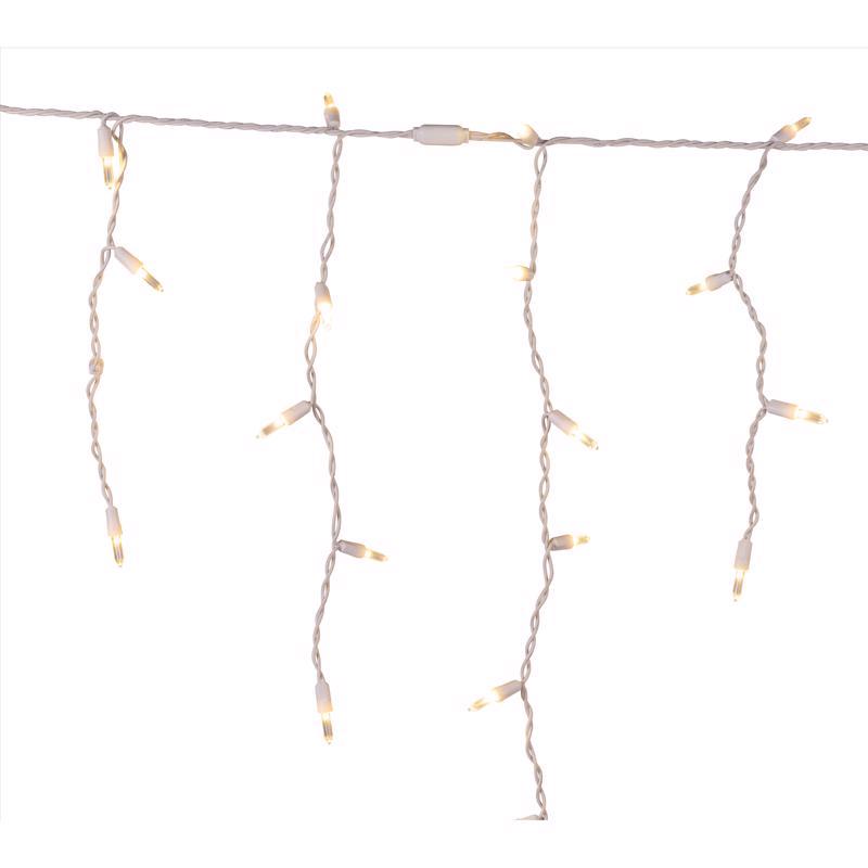 Celebrations Platinum LED T5 Warm White 100 ct Icicle Christmas Lights 9.5 ft.