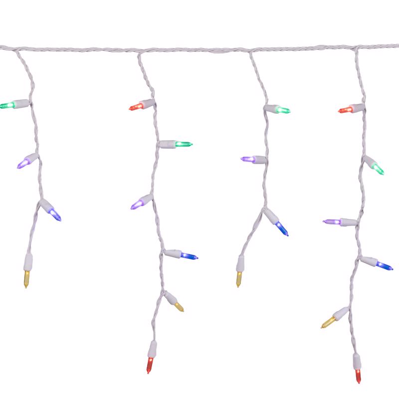 Celebrations LED T5 Multicolored 100 ct Icicle Christmas Lights 4 ft.