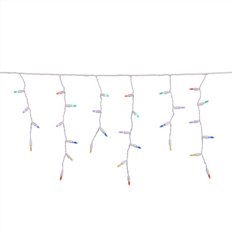 Celebrations LED T5 Multicolored 100 ct Icicle Christmas Lights 4 ft.