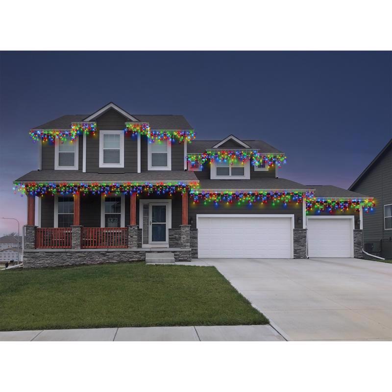 Celebrations LED T5 Multicolored 100 ct Icicle Christmas Lights 4 ft.