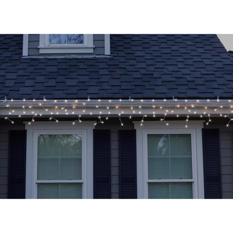 Celebrations Classic LED T5 Warm White 100 ct Icicle Christmas Lights 6.3 ft.