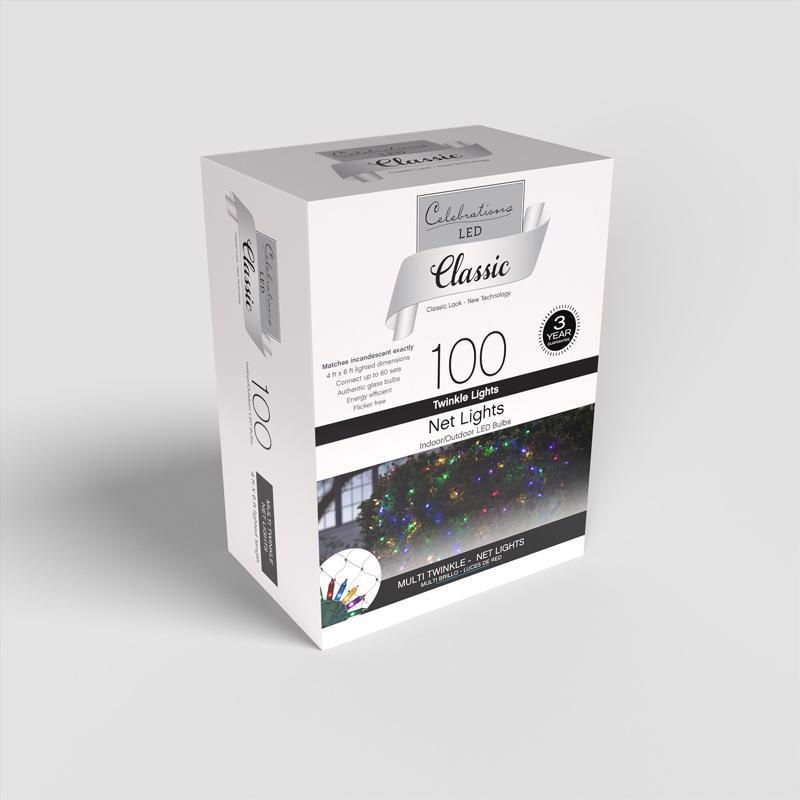 Celebrations Classic LED T5 Multicolored 100 ct Net Christmas Lights 4 ft.