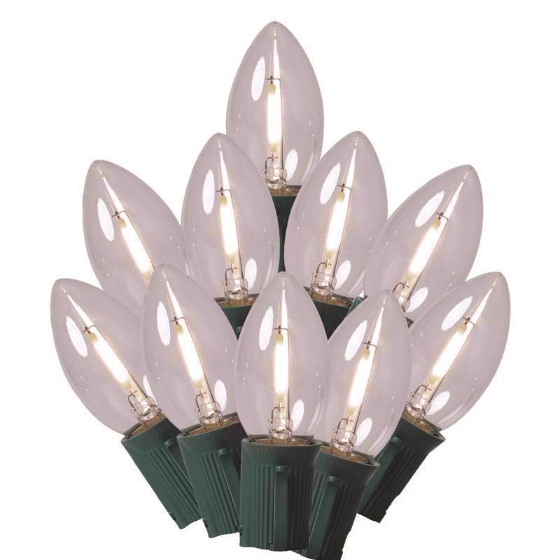 Celebrations Classic LED C9 Pure White 25 ct String Christmas Lights 24 ft., Pack of 12