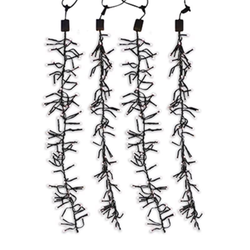 Celebrations LED Clear Cluster Rain Lights 47 in. Hanging Decor, Pack of 12