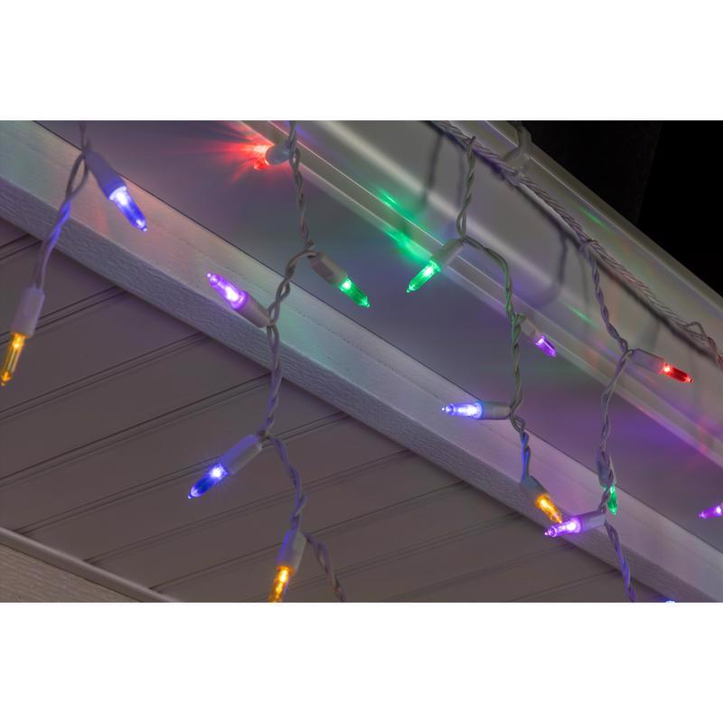 Celebrations Platinum LED T5 RGBW 100 ct Icicle Christmas Lights 9.5 ft.