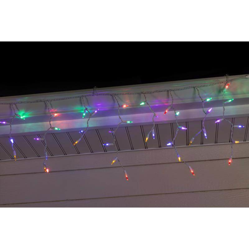 Celebrations Platinum LED T5 RGBW 100 ct Icicle Christmas Lights 9.5 ft.