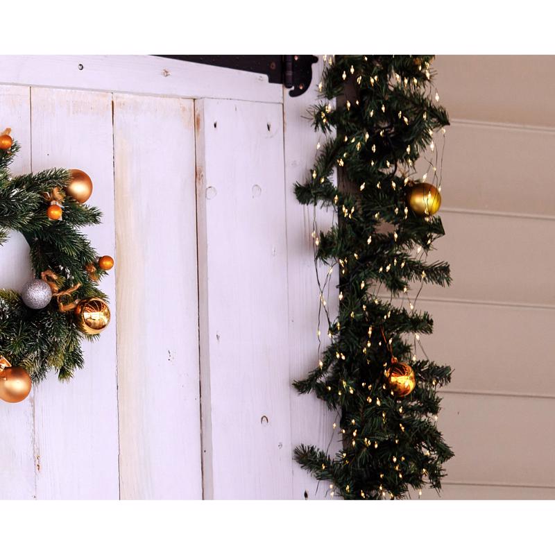 Celebrations Platinum LED Big Seed Cluster Warm White 1080 ct String Christmas Lights 10 ft.