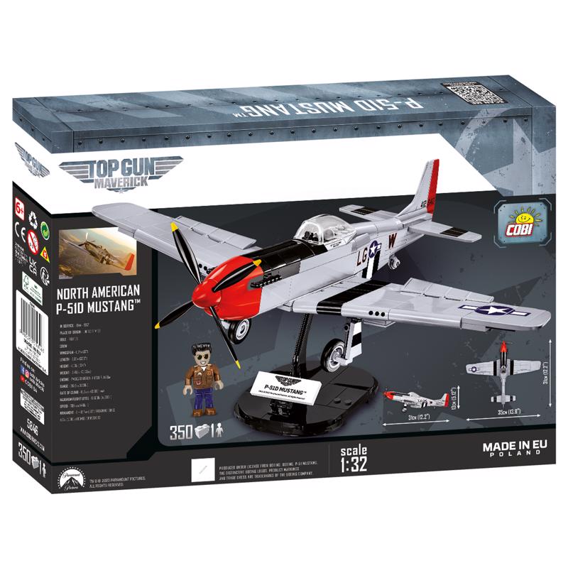 COBI Top Gun Maverick P-51D Mustang Aircraft Block Set Multicolored 350 pc