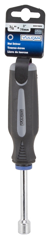 Vulcan MC-SD35 Nut Driver, 3/8 in Drive, 7 in OAL, Cushion Grip Handle, Gray/Black Handle, 3 in L Shank