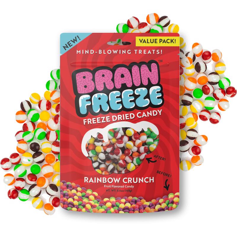 Brain Freeze Rainbow Crunch Fruit Candy 5.6 oz, Pack of 12
