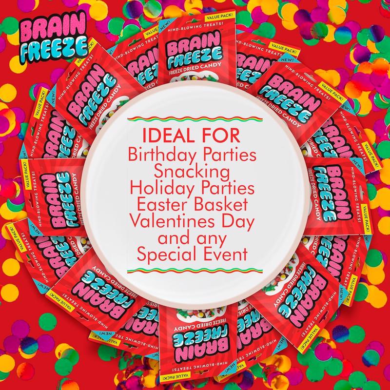 Brain Freeze Rainbow Crunch Fruit Candy 5.6 oz, Pack of 12