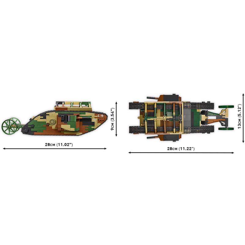 COBI Mark I Male C19 Tank Block Set Multicolored 878 pc