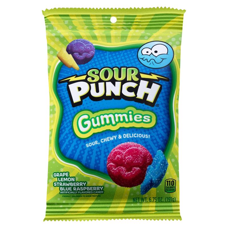 Sour Punch Assorted Sour Gummie Candy 6.75 oz, Pack of 8