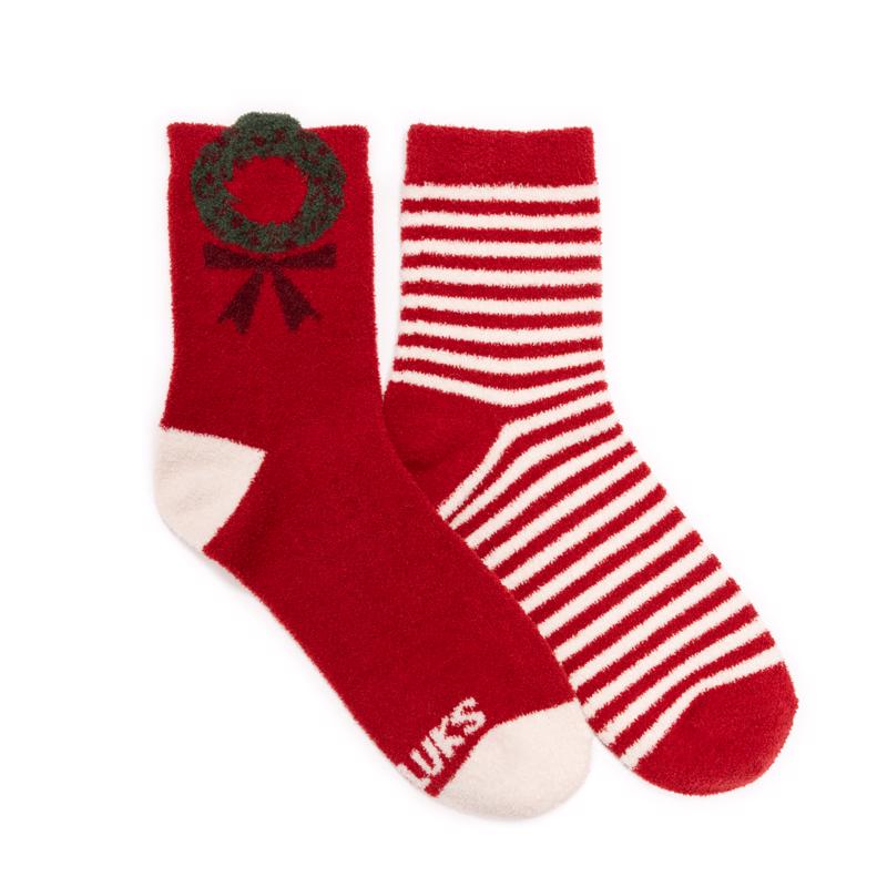 Muk Luks Women's Cozy Holiday One Size Fits Most Novelty Socks Assorted, Pack of 25